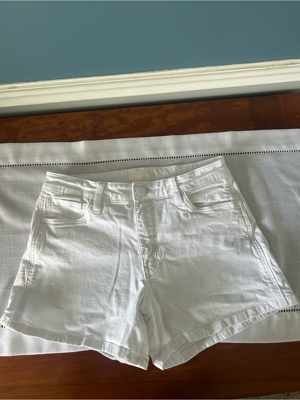 Kut from the Kloth Jane High Rise White Jean Shorts